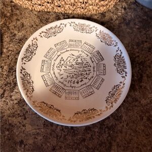Vintage Floral 1964 Calendar Decorators Plate